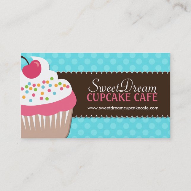 Cute and Whimsical Cupcake Bakery Business Cards (Front)