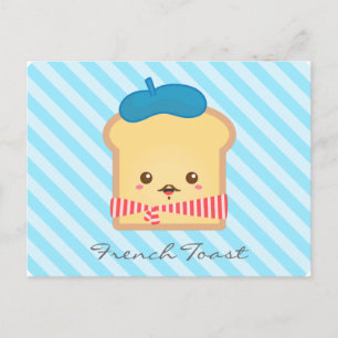 Cute and Whimsical French Toast, Food Doodle Postcard