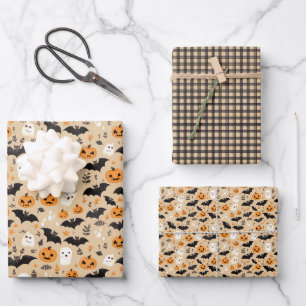 Cute and Whimsical Halloween Wrapping Paper Sheet