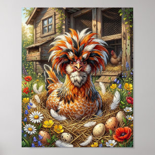 Cute and Whimsical Polish Chicken Coop Poster