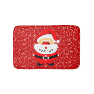 Cute and whimsical Santa Claus, Christmas holiday Bath Mat