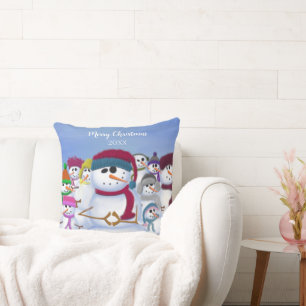 Cute and Whimsical Snowmen Cushion