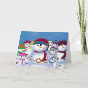 Cute and Whimsical Snowmen Holiday Card