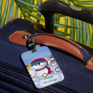 Cute and Whimsical Snowmen Luggage Tag