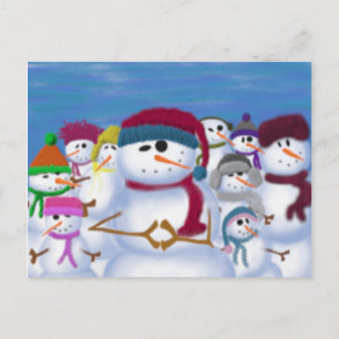 Cute and Whimsical Snowmen Postcard