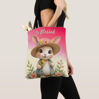 Cute And Whimsy Bunny Tote Bag