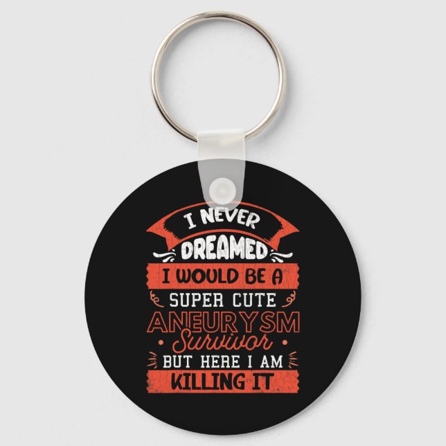 Cute Aneurysm Survivor Brain Surgery Awareness Gra Key Ring (Front)