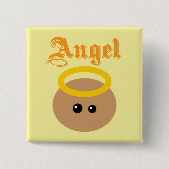 Cute Angel 15 Cm Square Badge (Front)