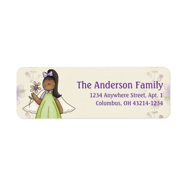 Cute Angel Antics Angel Girl d5 Address Labels (Front)