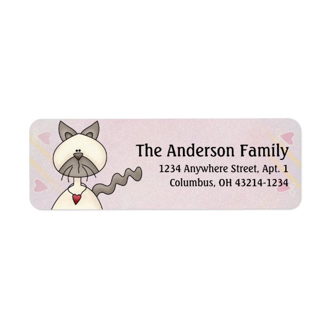 Cute Angel Antics White Grey Cat Address Labels (Front)