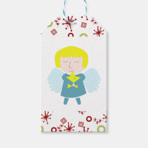 Cute angel cartoon with yellow hair gift tags