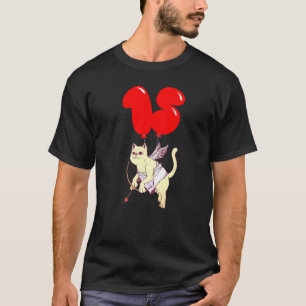 Cute Angel Cat  15th Birthday  Kids Balloon Party T-Shirt