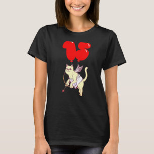Cute Angel Cat  15th Birthday  Kids Balloon Party T-Shirt