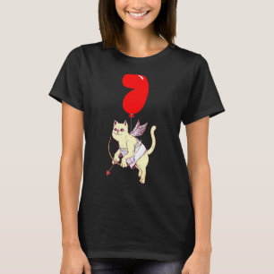 Cute Angel Cat  7th Birthday  Kids Balloon Party T-Shirt