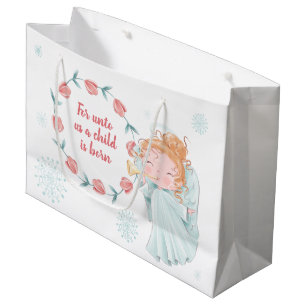 Cute Angel Christmas Large Gift Bag