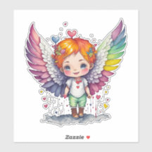Cute angel Custom-Cut Vinyl Sticker