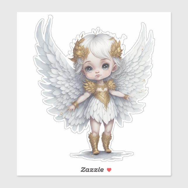 Cute angel Custom-Cut Vinyl Sticker (Sheet)
