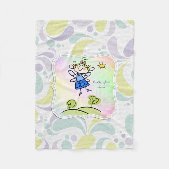 Cute Angel Goddaughter Gifts Personalised Fleece Blanket (Front)