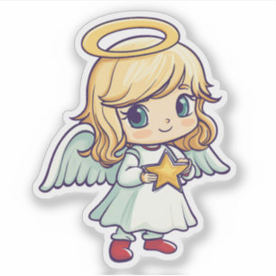 Cute Angel Holding a Star