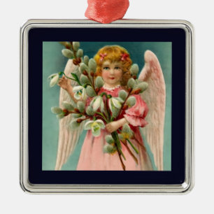 Cute Angel In Pink Dress Metal Tree Decoration