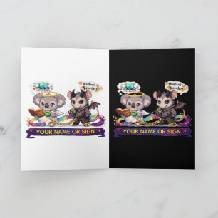 Cute Angel Koala and Chaos Opossum - Love & Mayhem Card