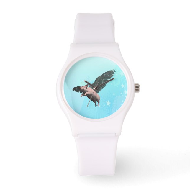 Cute Angel Pig Flying in the Sky Watch (Front)