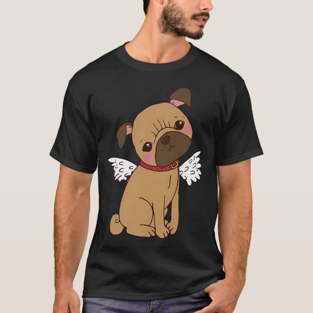 Cute Angel Pug T-Shirt (Front)