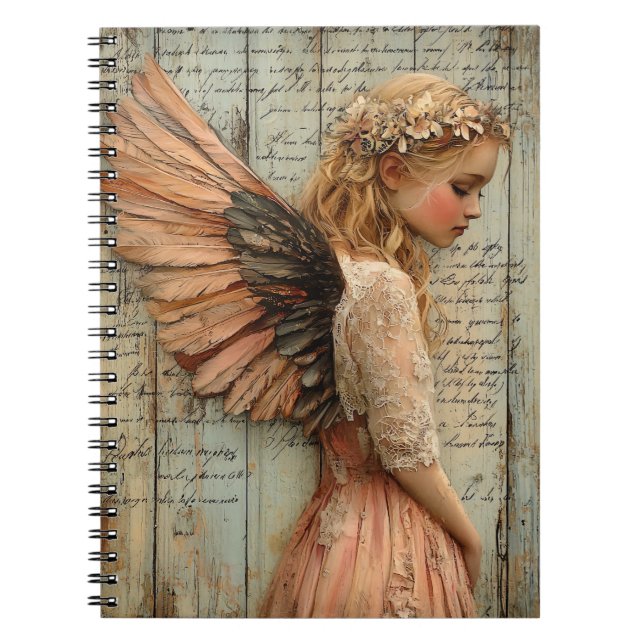 Cute Angel Spiral Notebook (Front)