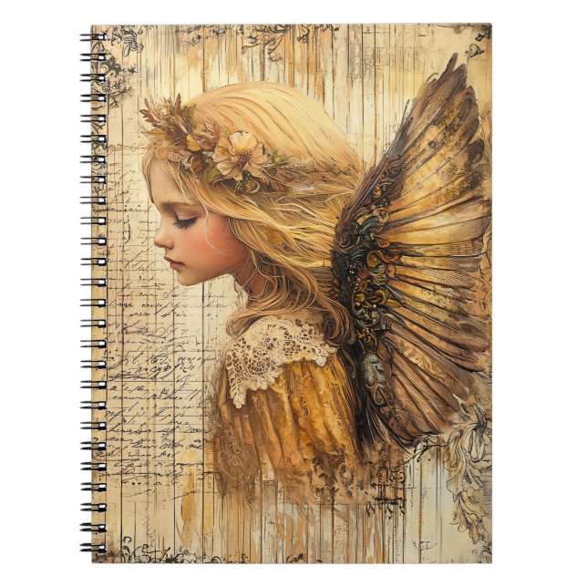 Cute Angel Spiral Notebook (Front)