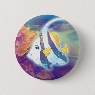 Cute Angelfish 6 Cm Round Badge