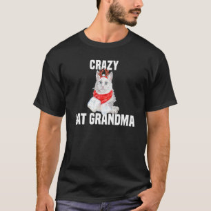Cute Angora Cat with Reindeer Costume Crazy Cat Gr T-Shirt