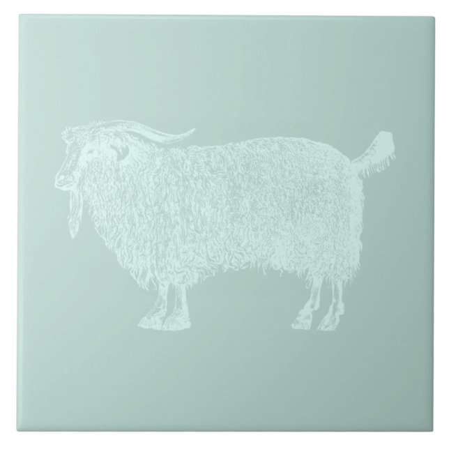 Cute Angora Goat CUSTOM COLOR Tile (Front)