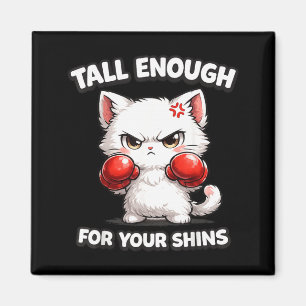 Cute Angry Cat Boxing Gloves Funny Sarcastic Magnet