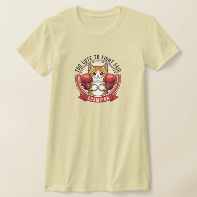 Cute Angry Cat Champion T-Shirt Design (Laydown)