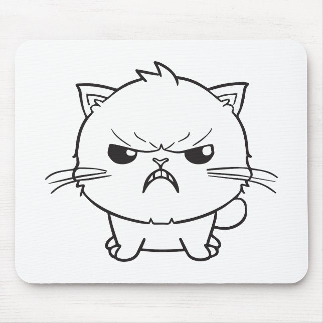 Cute angry cat hissing. mouse mat (Front)