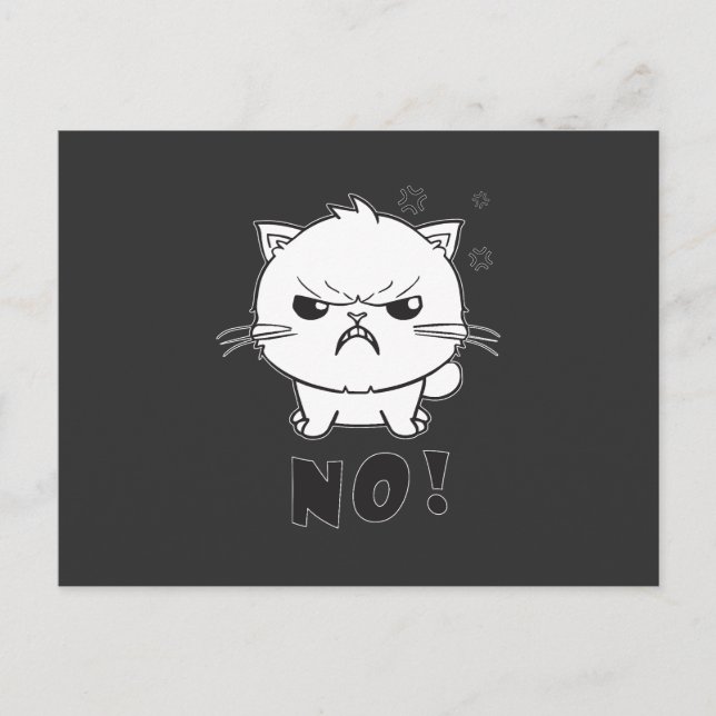 Cute angry cat hissing No. Holiday Postcard (Front)