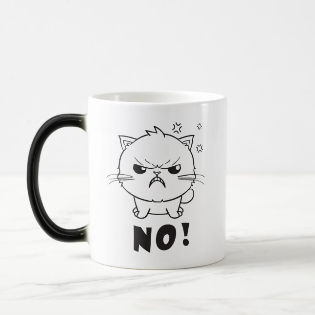 Cute angry cat hissing No. Magic Mug (Left)