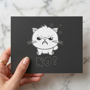 Cute angry cat hissing No. Postcard