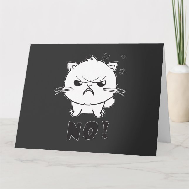 Cute angry cat hissing No. Thank You Card (Front)