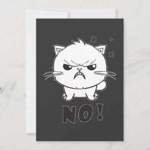 Cute angry cat hissing No. Thank You Card