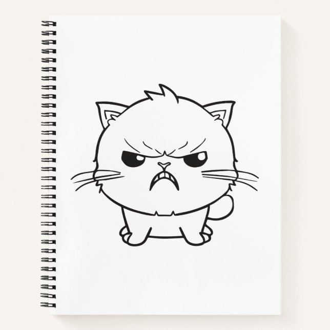 Cute angry cat hissing. notebook (Front)