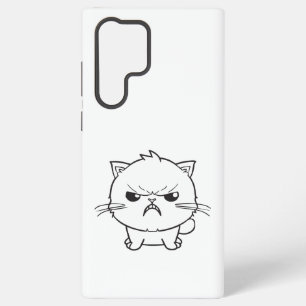 Cute angry cat hissing. samsung galaxy case