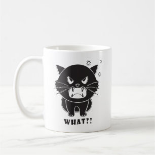 Cute angry cat hissing What. Coffee Mug