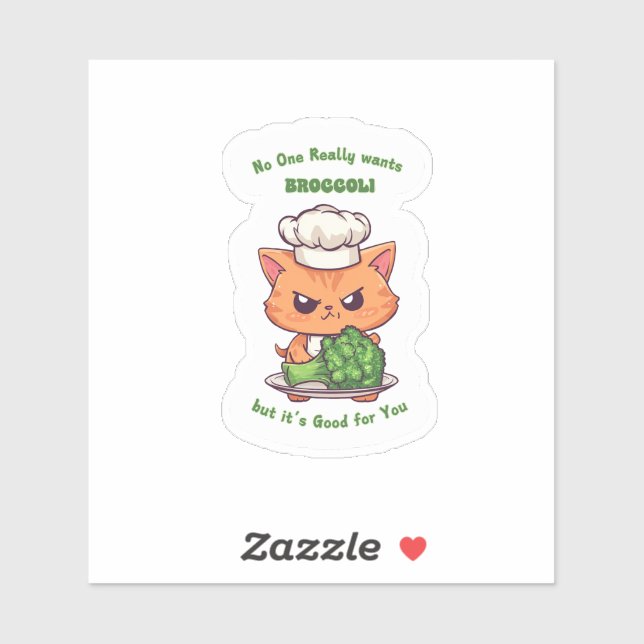 Cute Angry Cat Sticker Funny Kawaii Cat Food Humou (Sheet)