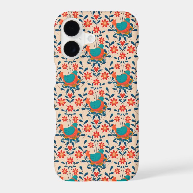 Cute Angry Floral Chicken Pattern (Back)
