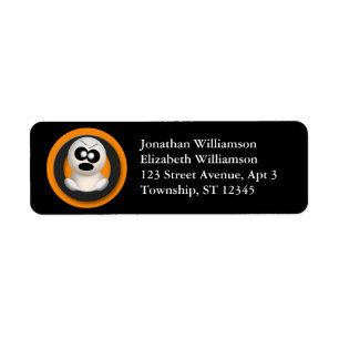 Cute Angry Ghost Halloween Return Address Labels