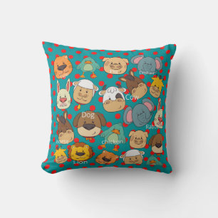 Cute aniamal farm dogs cow chicken rabbit kids cushion
