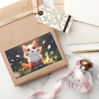 Cute animal #0001 rectangular sticker