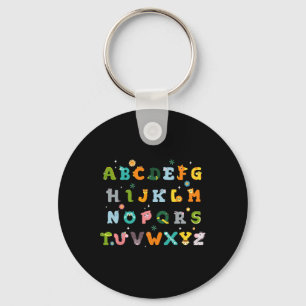 Cute Animal Abcs Alphabet Back To School Boys Girl Key Ring