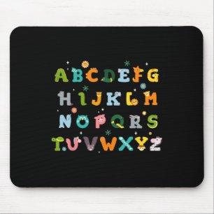 Cute Animal Abcs Alphabet Back To School Boys Girl Mouse Mat